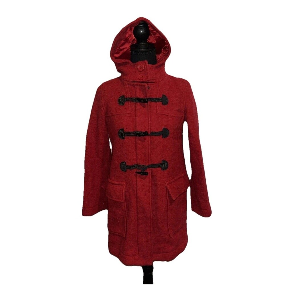 Gap Kids XXL Regular Red Long Sleeve Black Toggles Hoodie Pea Coat Jacket